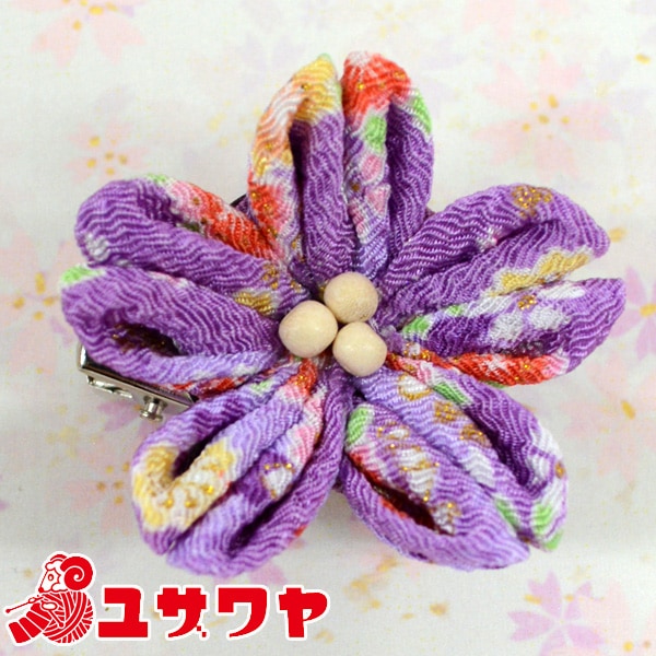 手芸キット 『ちりめんつまみ細工キットさくら・紫 TTK-04 植村