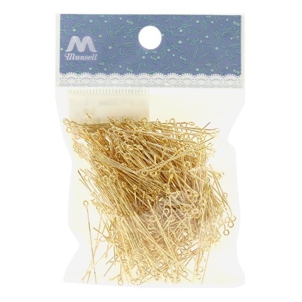 手芸金具 『9ピン 0.6×30mm ゴールド 50g 約550個入り』 【通販限定