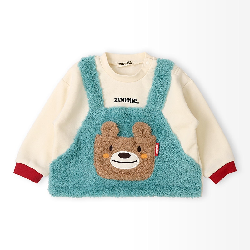 アニマルポケット付きオーバーオール風トレーナー【ZOOMICズーミック