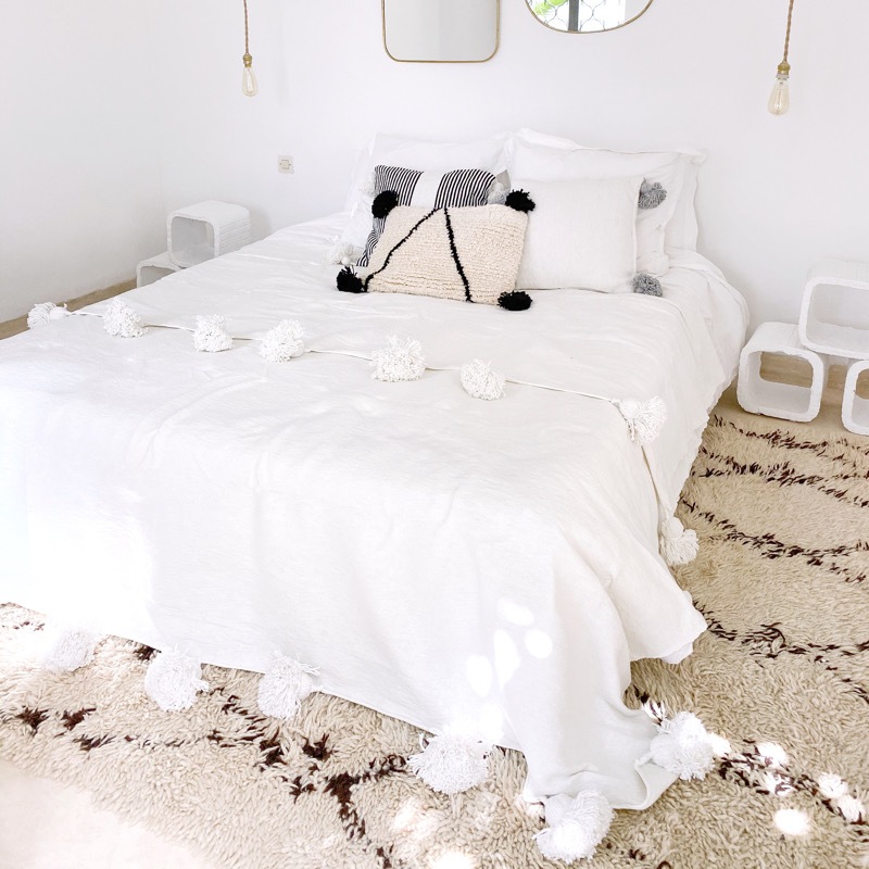 ポンポンブランケット-シンプル≪ホワイト≫ | Pompom Blanket