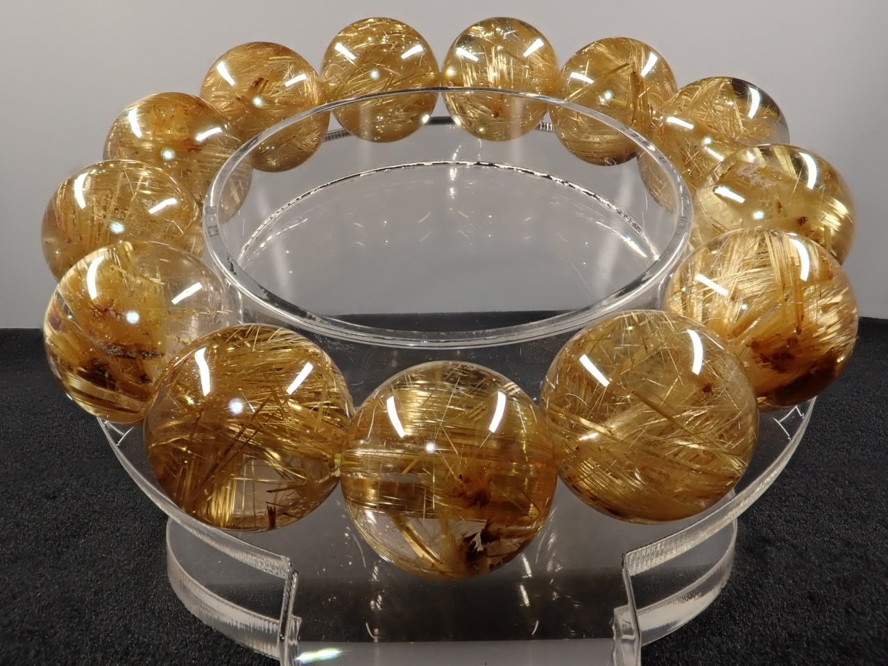 ゴールドタイチンルチル ブレスレット 16.4㎜ XA | 天然石,ルチル系