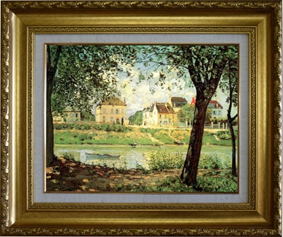 世界の複製名画】シスレー「セーヌのほとり」（岸辺の家）