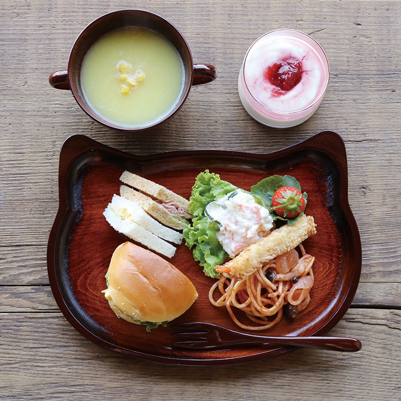 ねこトレ（白・あずき） 香川漆器 | 食,食器・カトラリー,お皿