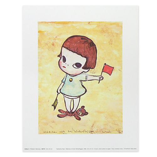 奈良美智 特別額装版ポスター [勉強中]｜ラムフロム - アートグッズ