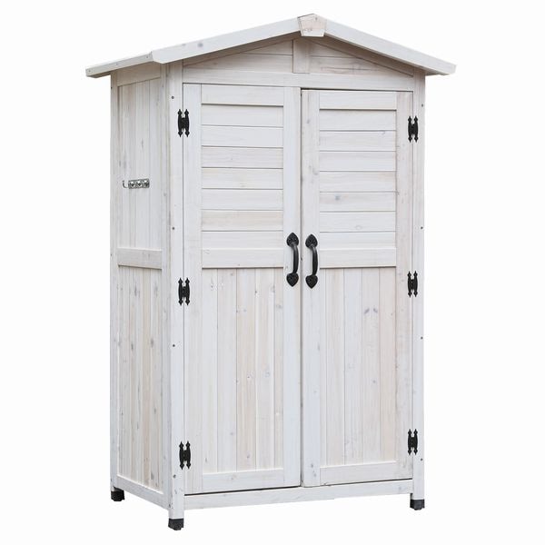 物置 木製 三角屋根収納庫 ホワイト 高さ160cm KGRS1600WHT ※北海道