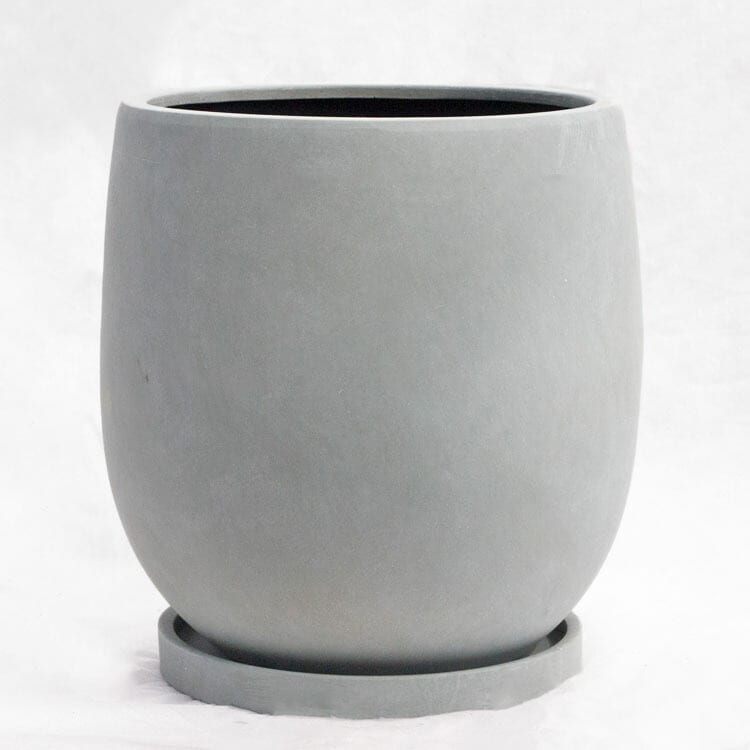 植木鉢 釉薬陶器製 インテリアポット アイル エッグ グレー（ライト