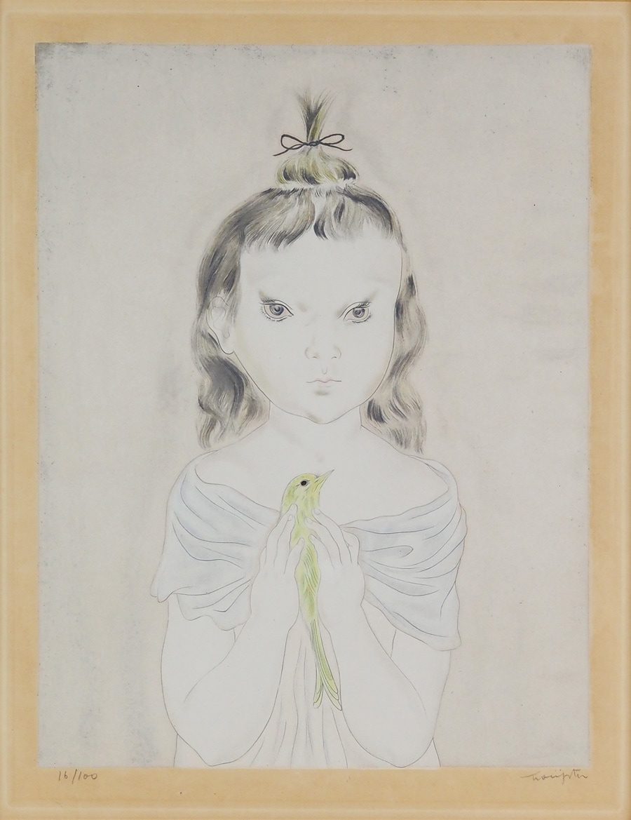 藤田嗣治 「小鳥を抱く少女」 | | アトリエ・ブランカ