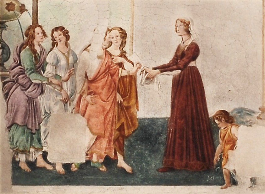 サンドロ・ボッティチェリ 「若い婦人に贈り物を捧げるヴィーナスと三