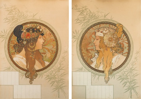 アルフォンス・ミュシャ 「ビザンティン風の頭部・ブルネット