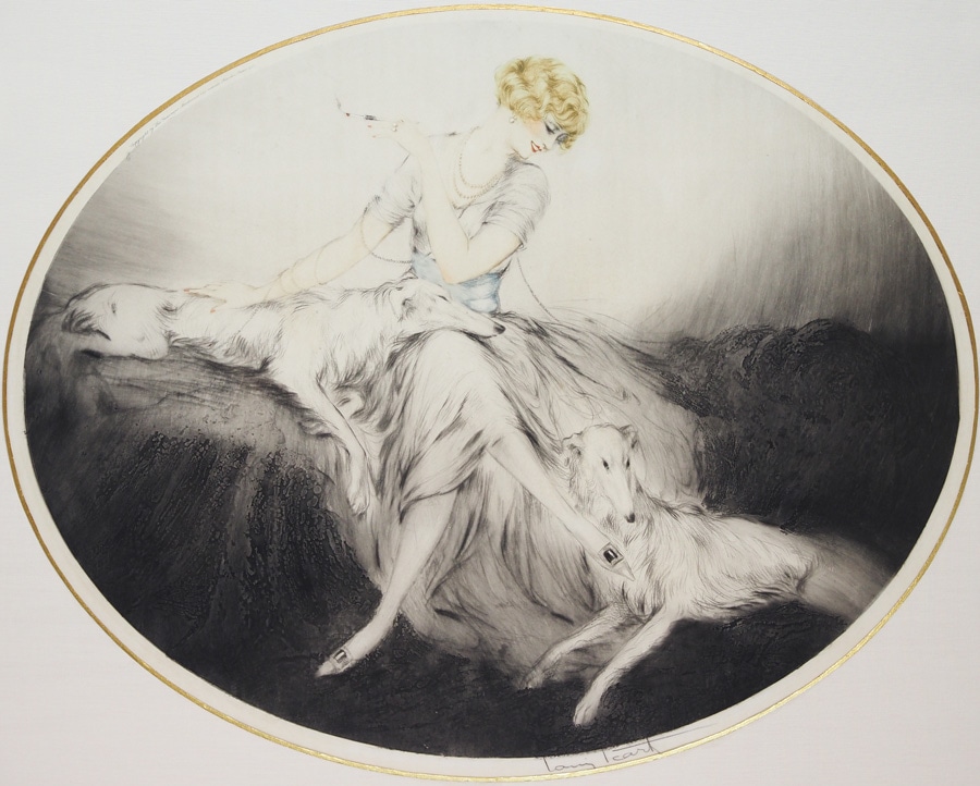 ルイイカール限定版・アールデコ/こぼれた林檎、版上サイン、希少な