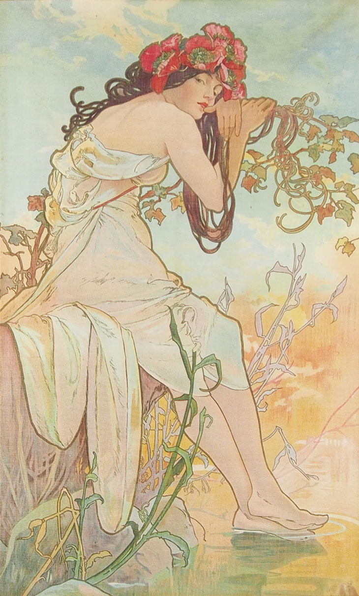 アルフォンス・ミュシャ 「四季」（リネン・四点セット） | | アトリエ