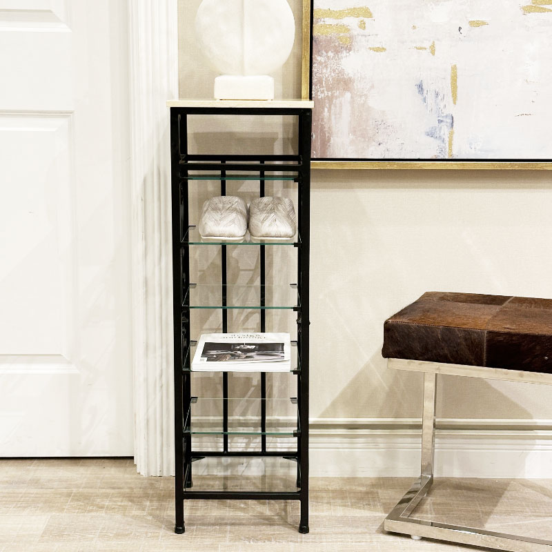 アイアン×大理石のスリッパラック / アンティーク調 6足収納