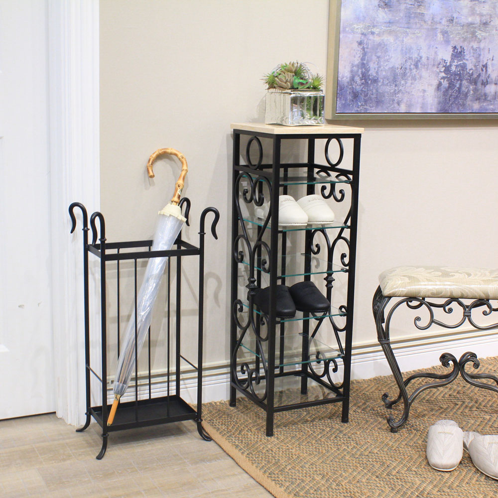 アイアン アンブレラスタンド 傘立て ブラック アンティーク調