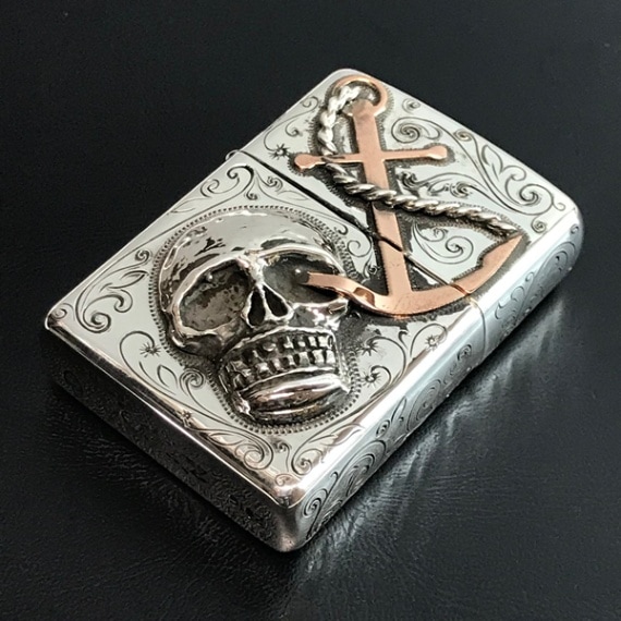 ZIPPO SILVER KING シルバーキング 26SLV-SKULL＆ANCHOR Armor スカル