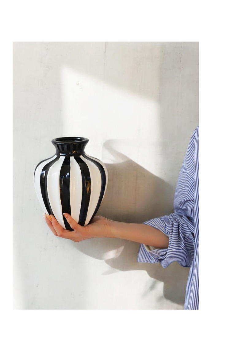 ストライプ柄 花瓶 Sサイズ Ssize インテリア 送料無料・メール便不可