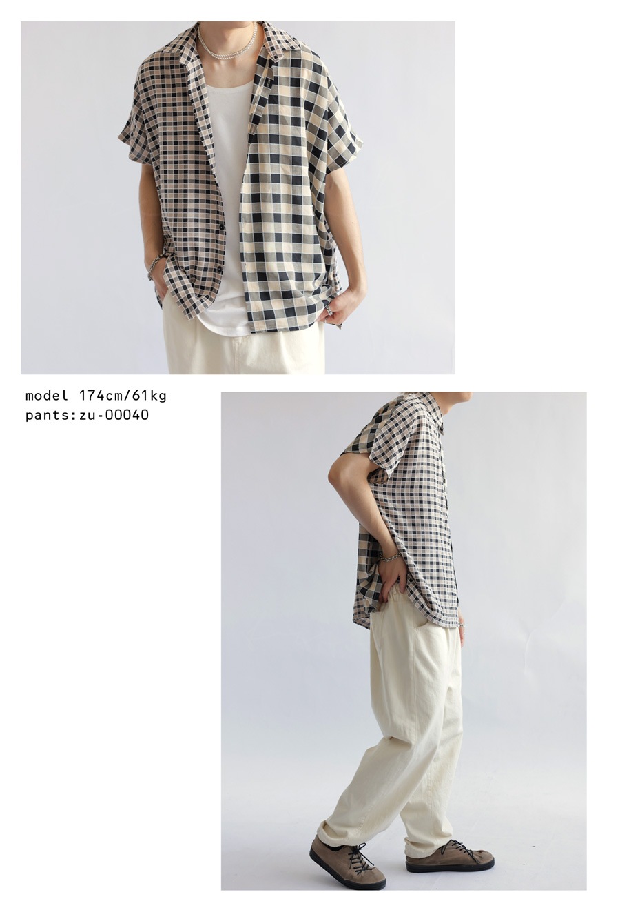 アシメチェックシャツ シャツ メンズ トップス 送料無料・再再販。(80