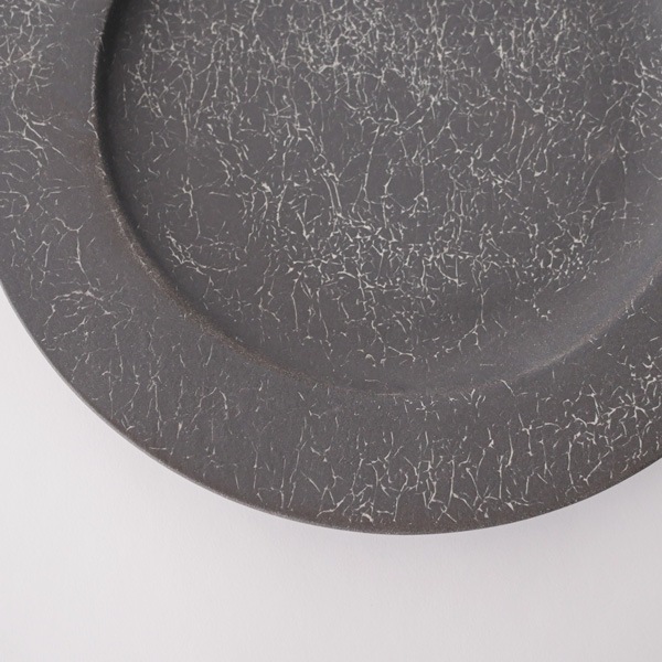 瀬川辰馬 黒土象嵌 リムプレート大 typeA Φ26.5cm