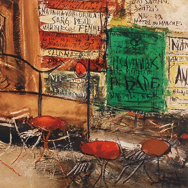 生誕125年 佐伯祐三 リトグラフ「テラスの広告」｜エンディショップ