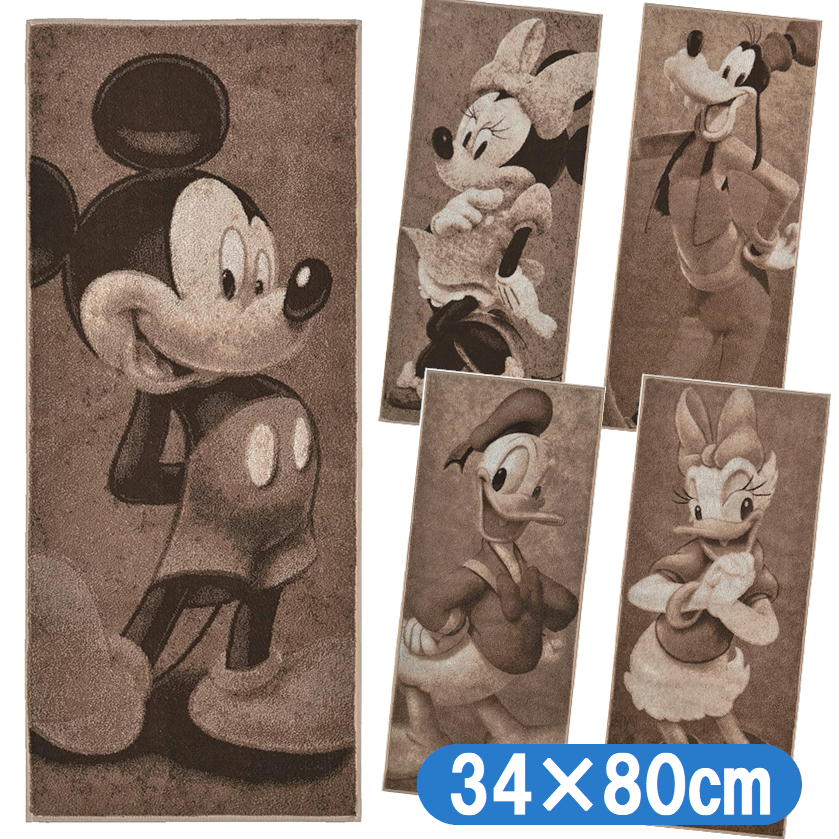 ディズニー フェイスタオル セピア アンティーク 日本製 丸眞 タオル