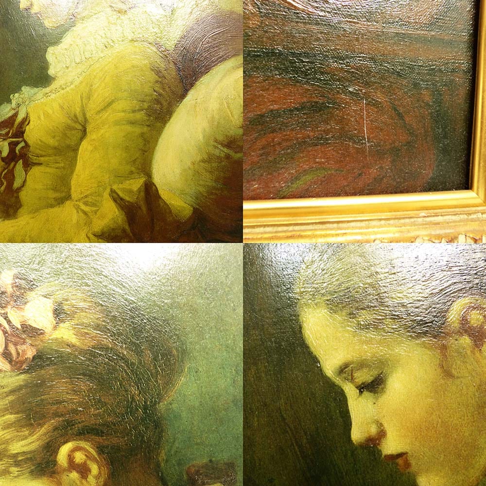 ジャン・オノレ・フラゴナール 「読書する娘」油絵 立体複製画 美人画