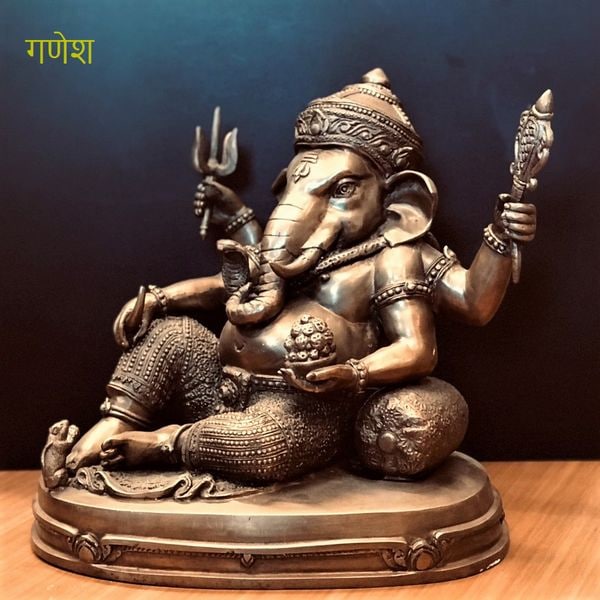ガネーシャ像 富と商売と学問の神様／ヒンドゥー教の神様／【H32cm