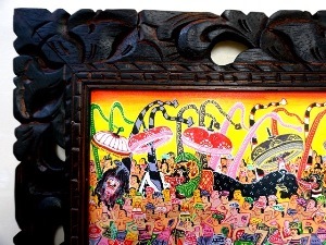 ガルンガンの祭列／バリ島のお祭り行列／バリ絵画 | 絵画・アート