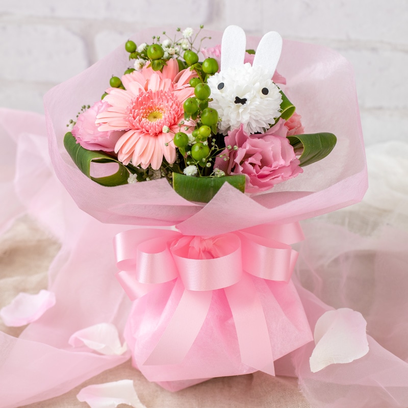 直送商品B】ミッフィーマム ブーケ ピンク | 生花アレンジメント