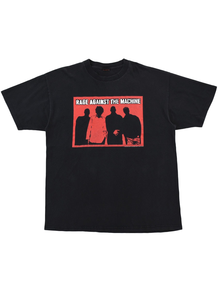 90's ''RAGE AGAINST THE MACHINE'' プリントTシャツ ブラック 実寸(XL