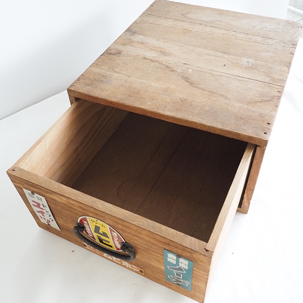 昭和レトロなヴィンテージのステッカーがついたレアな薬箱