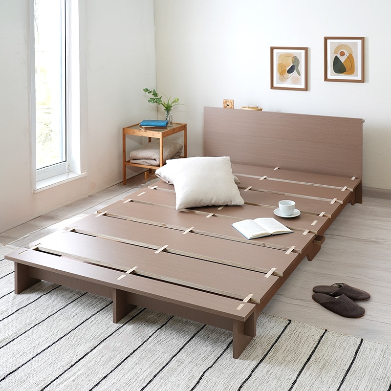 シングル】すのこ仕様で通気性抜群！簡単10分組立て!【ネジを使わない