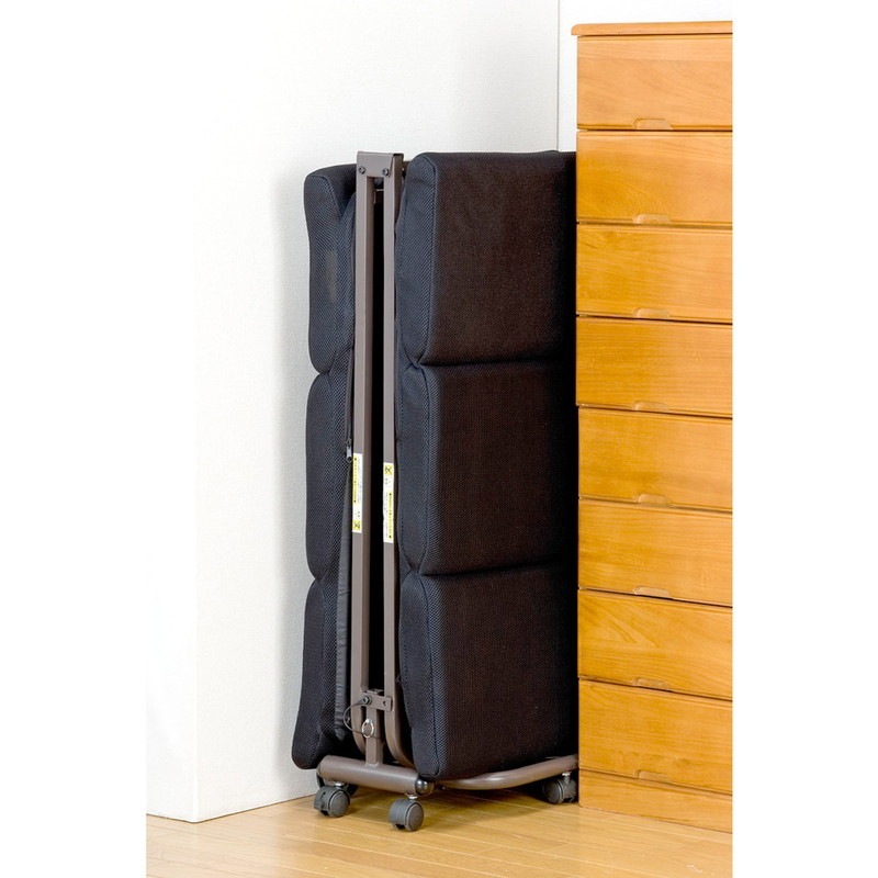 14段階リクライニング コンパクト もこもこ折りたたみベッド｜ベッド