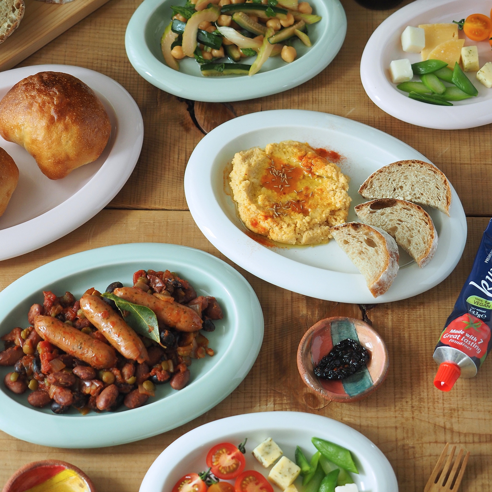 パンとごはんと】ポップな器 オーバルプレート M [日本製/美濃焼