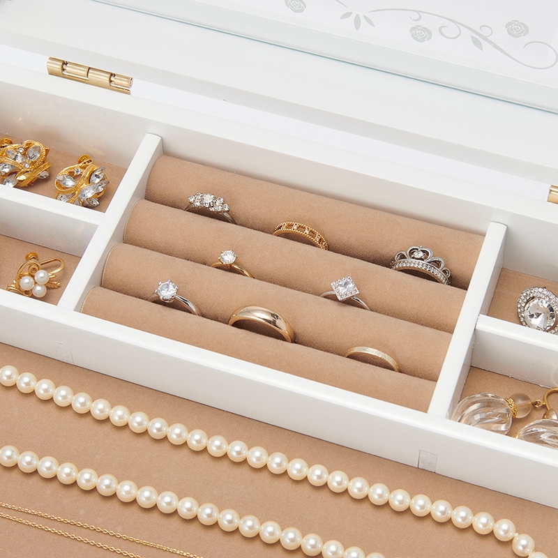 木製ジュエルケース ホワイト | ジュエリー・アクセサリー収納,ケース