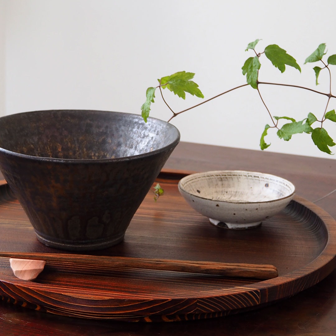 黒金彩/めん鉢 | 唐津焼 雅樂窯 ( うたがま ) | 糸島くらし×ここのき