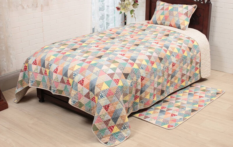 flower-flag コットンキルト マルチカバー 約200×250cm｜インテリア