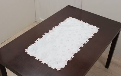 刺繍＆カットワーク テーブルセンター 約30×45cm [SAKURA]｜インテリア