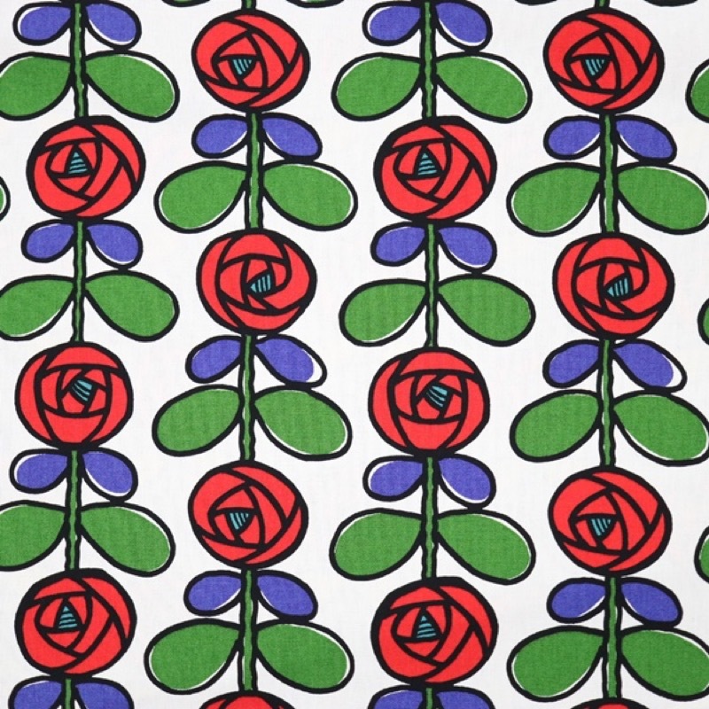 大特価処分】生地 キャンバスプリント バラ柄（割引クーポン/ポイント