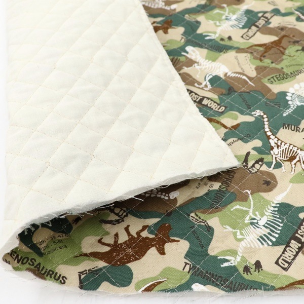 生地 オックスプリント 【キルト】 2024 入園入学 迷彩×恐竜柄 DR2309Q