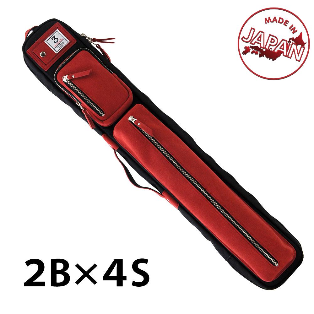 廃番】スリーセカンズ ソフトケース 2B4S ブラック/レッド (バット2本