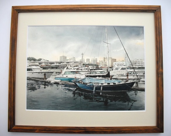 水彩で描く横浜風景 ～山下町ヨットハーバー～ | 講師作品,美術・書道