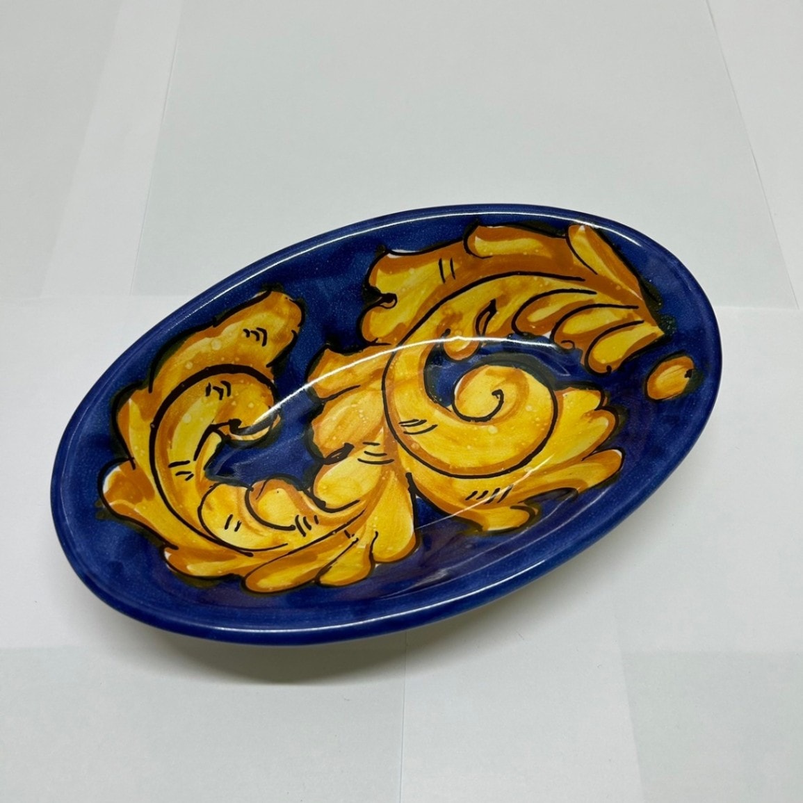 VIE253 ミニ楕円皿 ブルーバロック | 南イタリアの陶器 | ダニエルズ