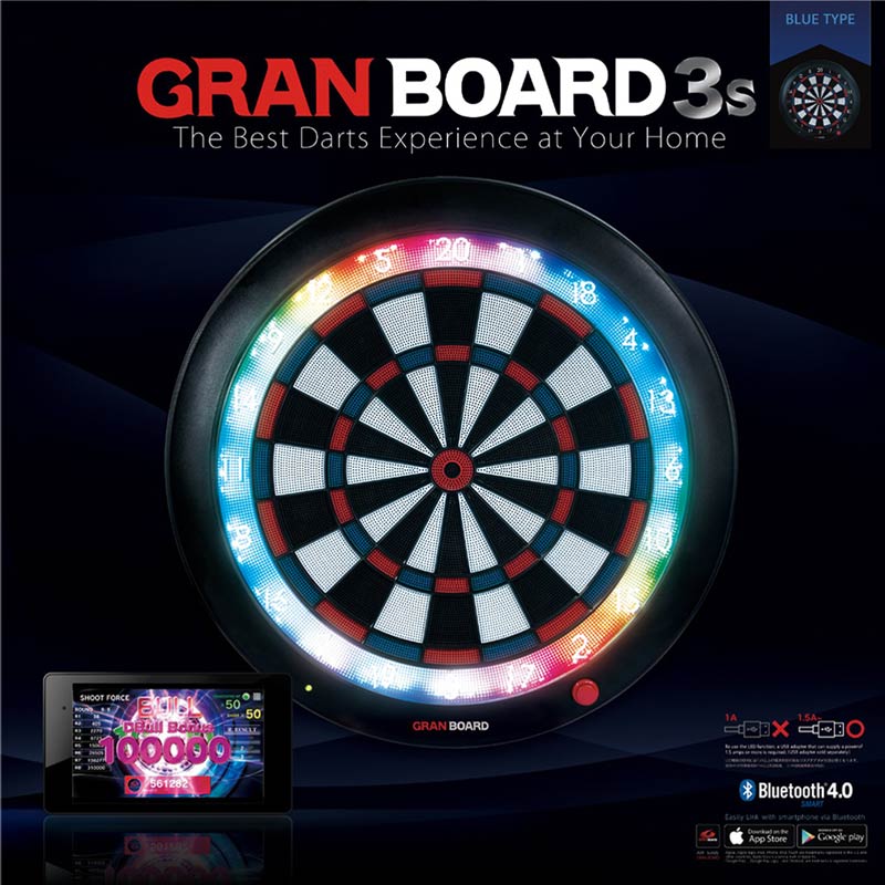 ダーツボードセットGRANBOARD3+BLITZER ダーツボード セット グランボード3s & ダーツスタンド BSD21-NA & LED