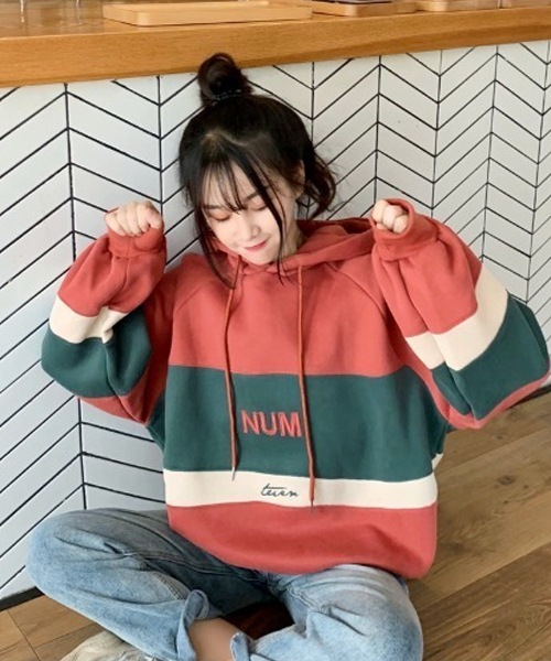 DEVICE select ビッグシルエット カラフル フーディ パーカー メンズ