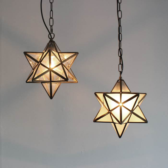 公式】星型ペンダントライト Etoile｜アンティーク調ガラス照明｜ディ