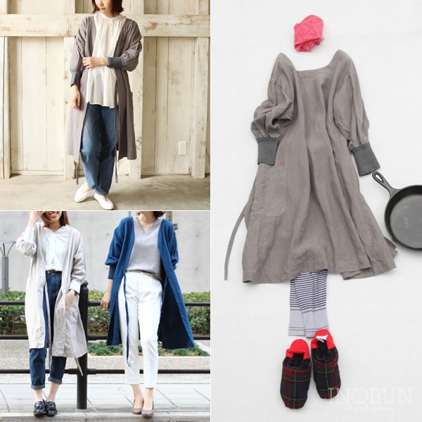 本店限定】kapoc ハウスワーキングコート グレー割烹着 エプロン