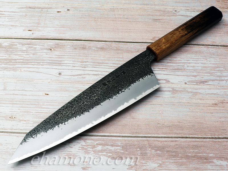 堺孝行 焔 紅蓮 青二鋼 黒打ち鎚目 切付牛刀（剣型牛刀）225
