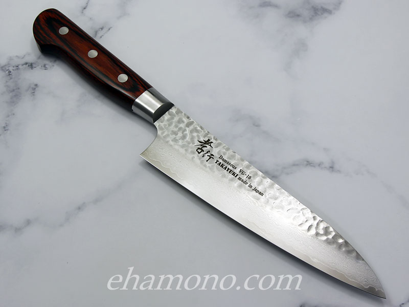 堺孝行 V金10号ダマスカス33層鎚目 牛刀180