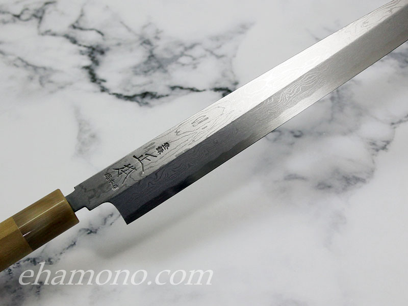 正本 本霞・八層打 玉青鋼誂 柳刃包丁300