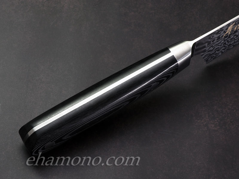 堺孝行 コアレスダマスカス 剣型三徳（切付三徳）160mm ブラック