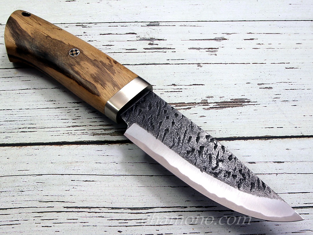 西田刃物工房 大祐作 白一号本割込み 黒打ナイフ130槌目